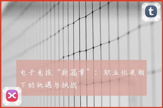 电子竞技“新篇章”:职业化浪潮下的机遇与挑战
